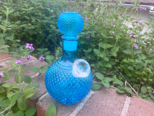 Vintage-Style Blue Diamond Point Genie Bottle