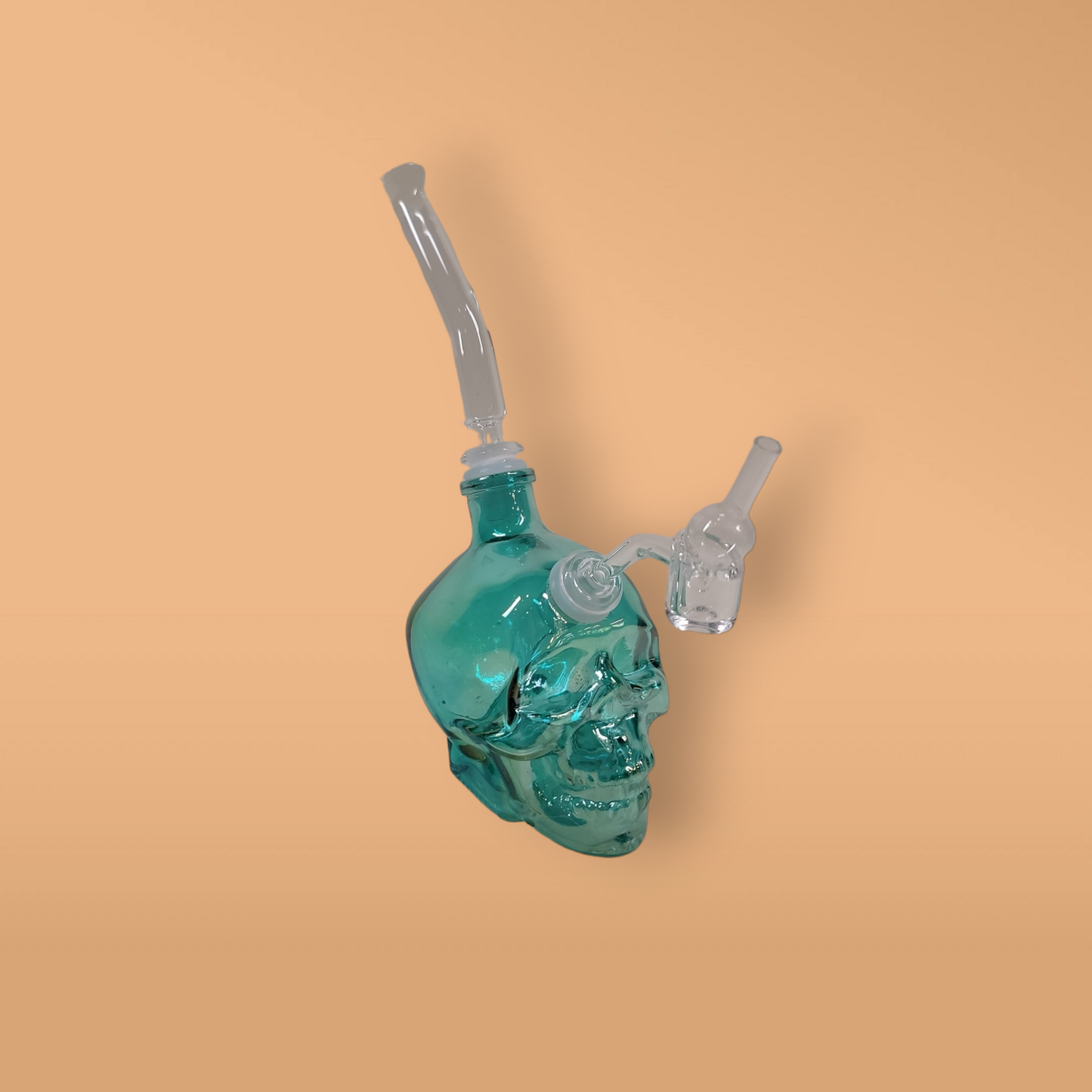 Deluxe Blue Skull (with banger, carb cap, bowl piece, and mouth extension)