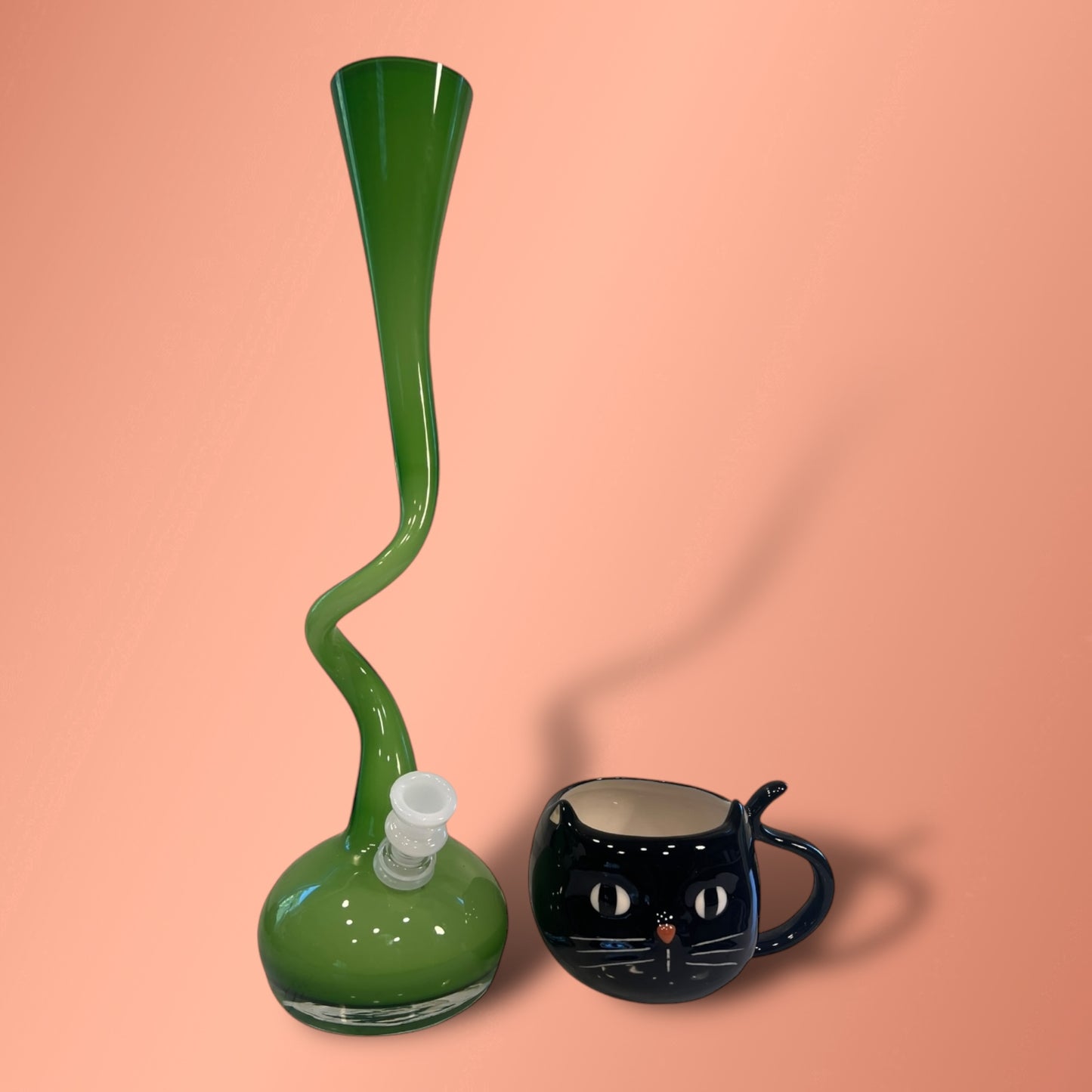 16” Twisted Lime Green with cat mug set