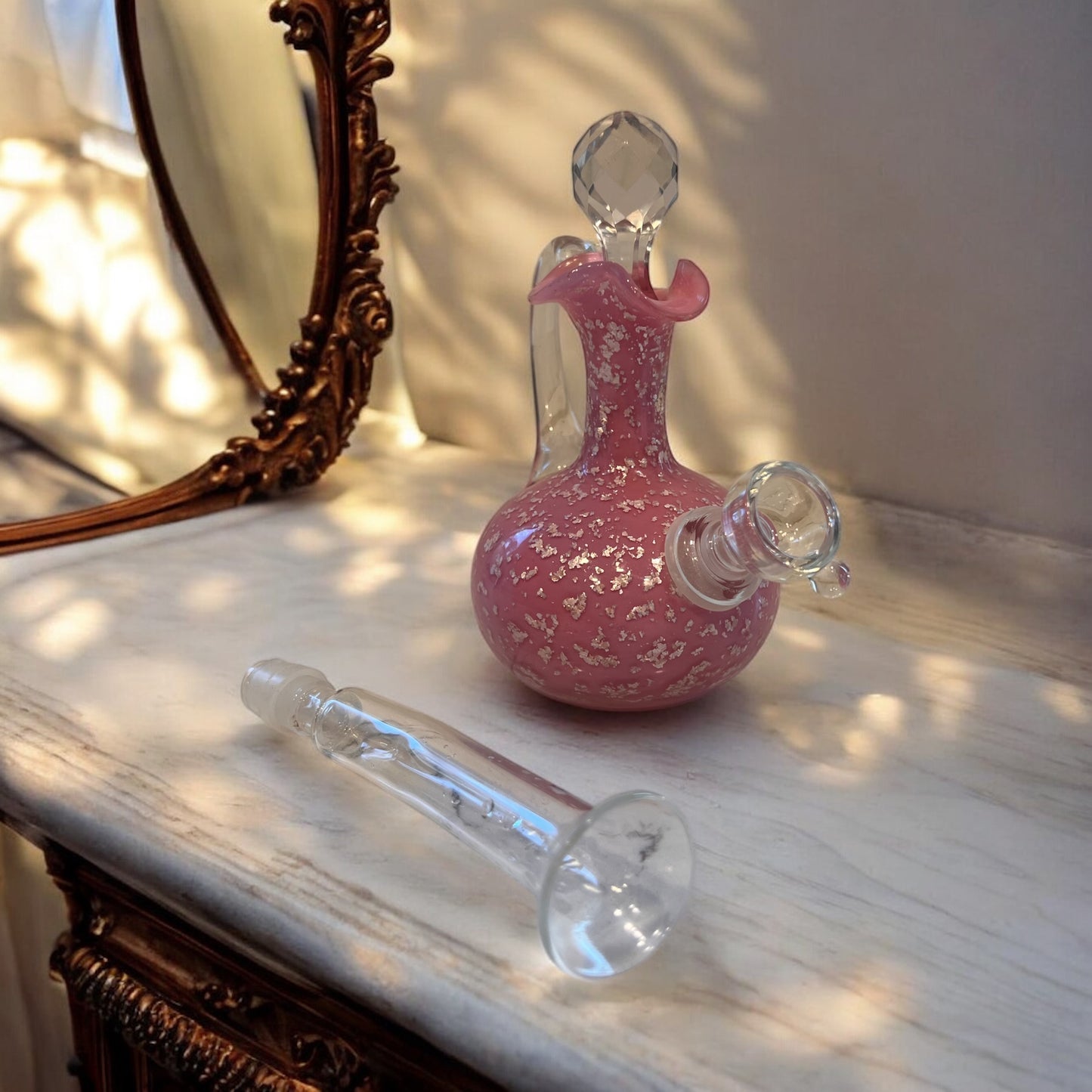 Spangled Silver Pink Cruet