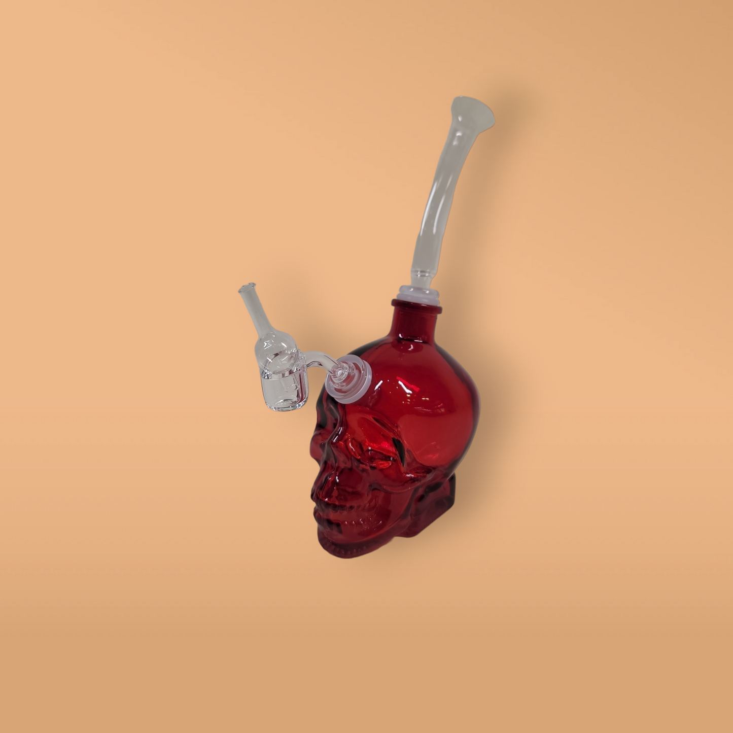 Red Skull (with banger, carb cap, bowl piece, and mouth extension)