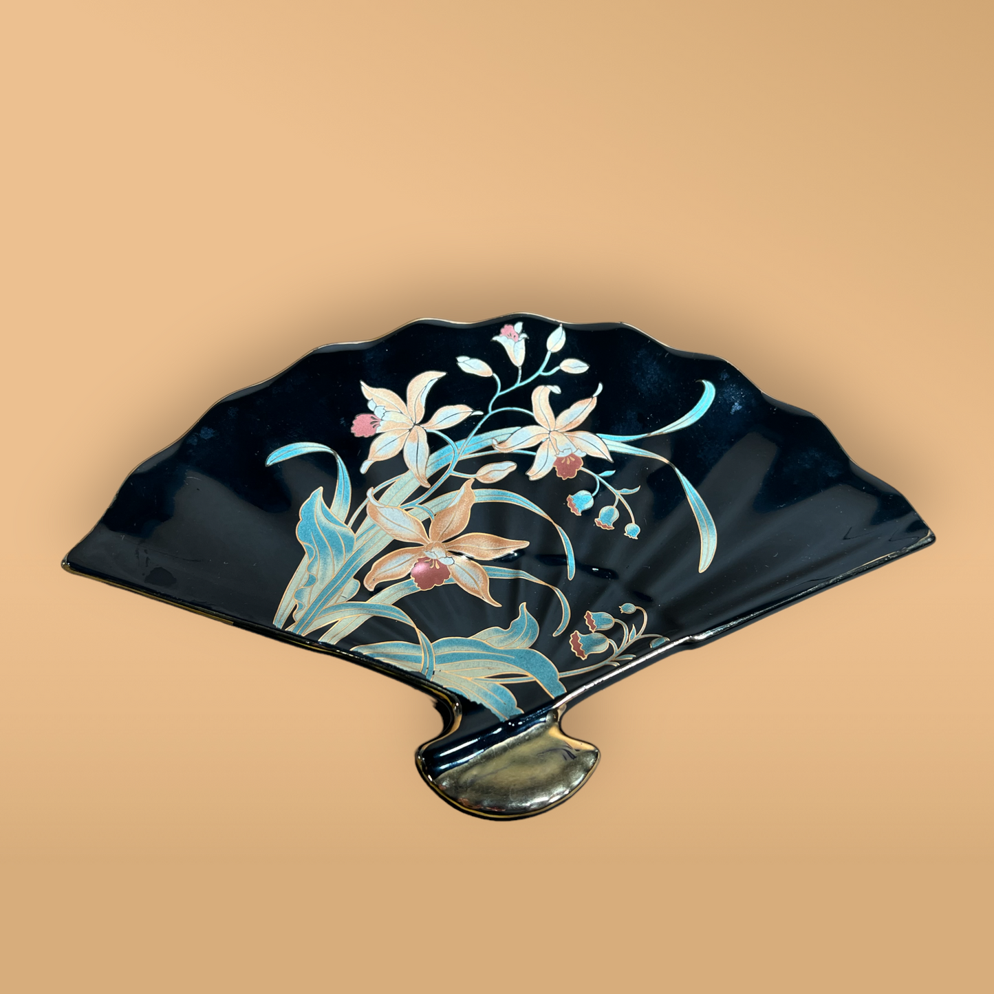 Japanese Floral Fan Plate